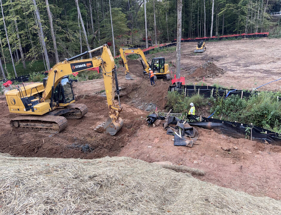 Excavation for retaining walls for Encore Greenway Park and Gateway