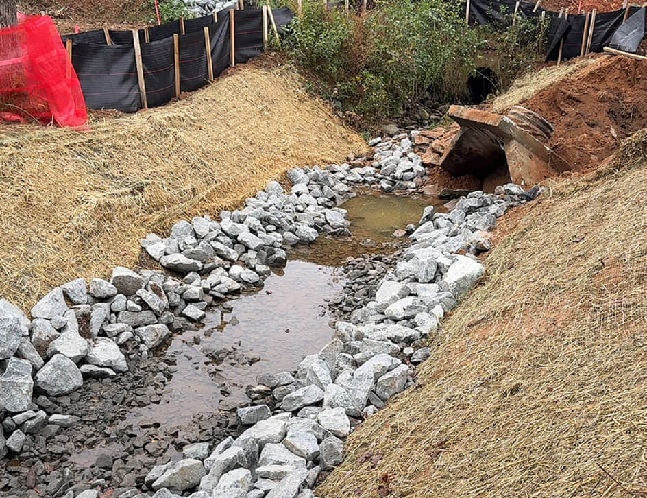 Installation of erosion control measures at the Encore Greenway Park and Gateway project