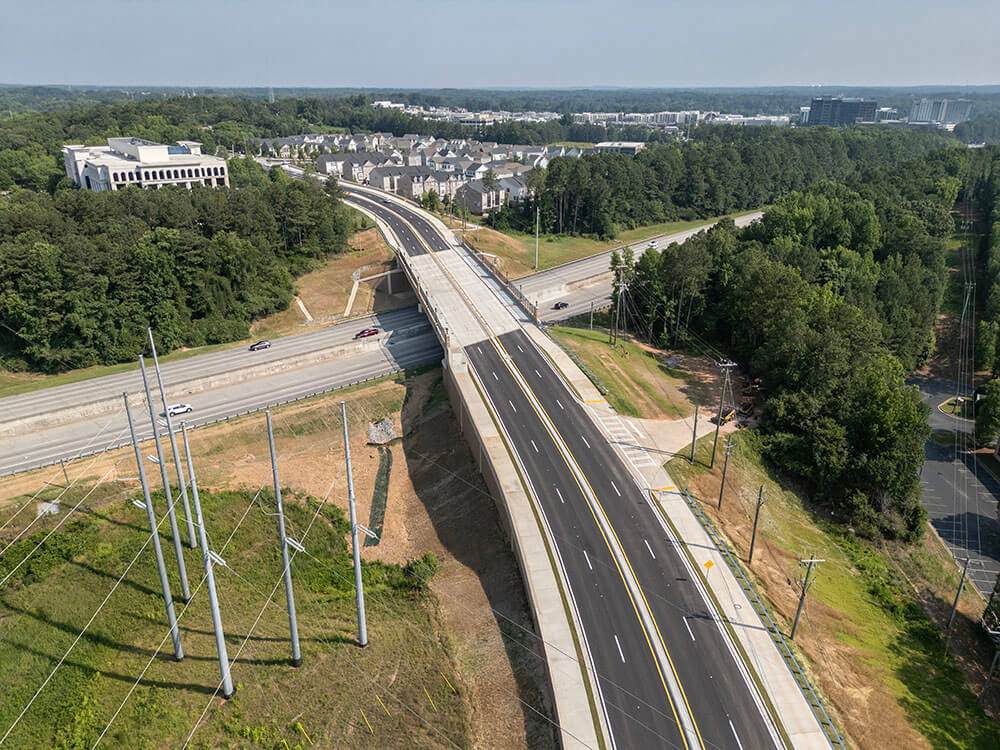 Kimball Bridge Road improvements aerial view June 2024