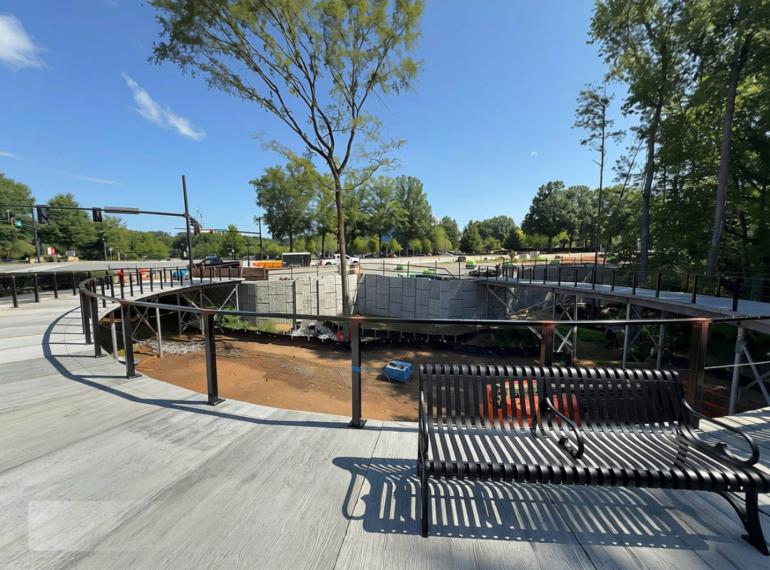 Encore Park walkway construction July 27, 2026