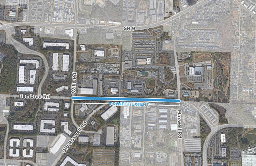 Hembree Road widening context image