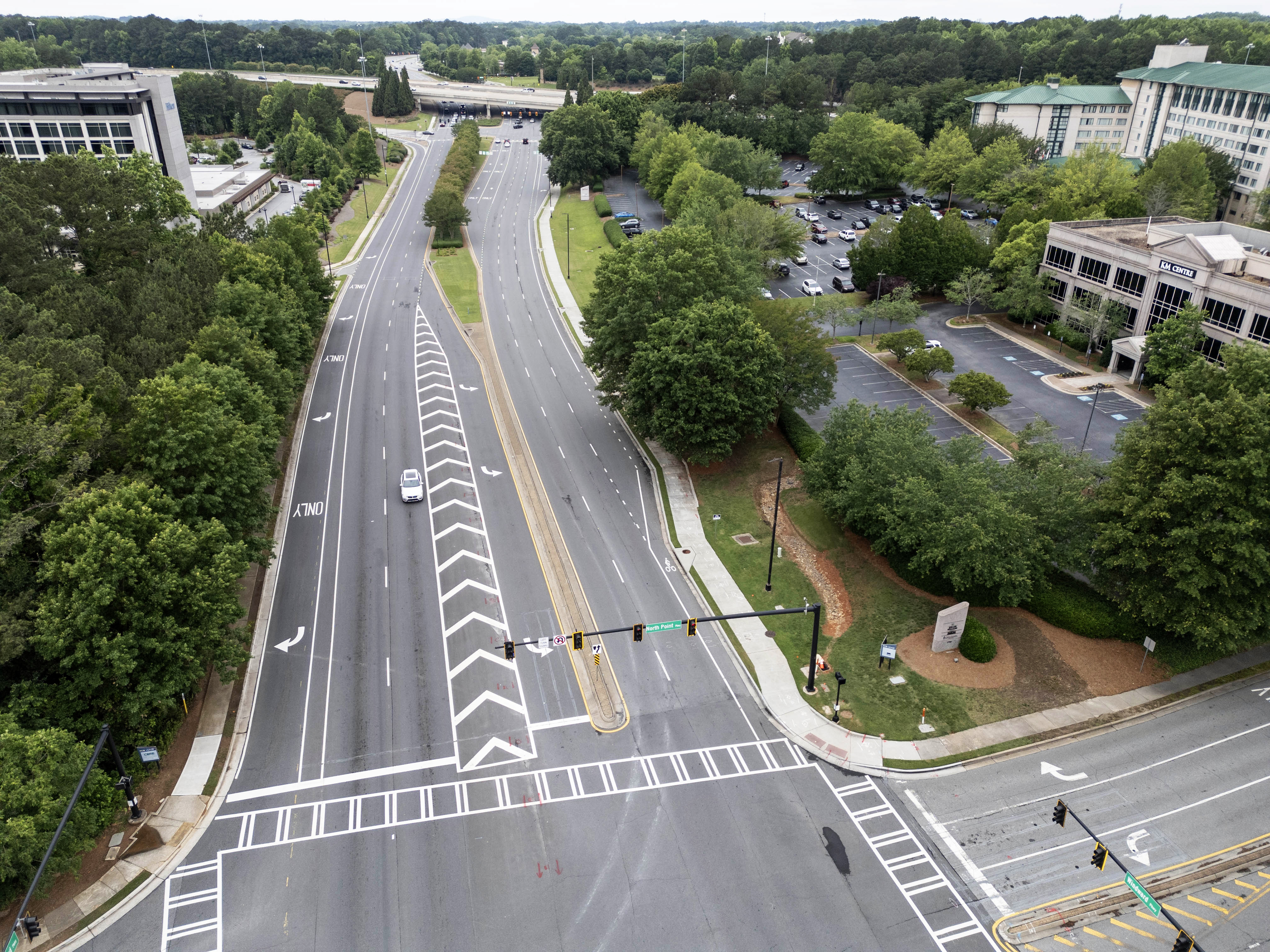 Windward Parkway and North Point Parkway Intersection aerial