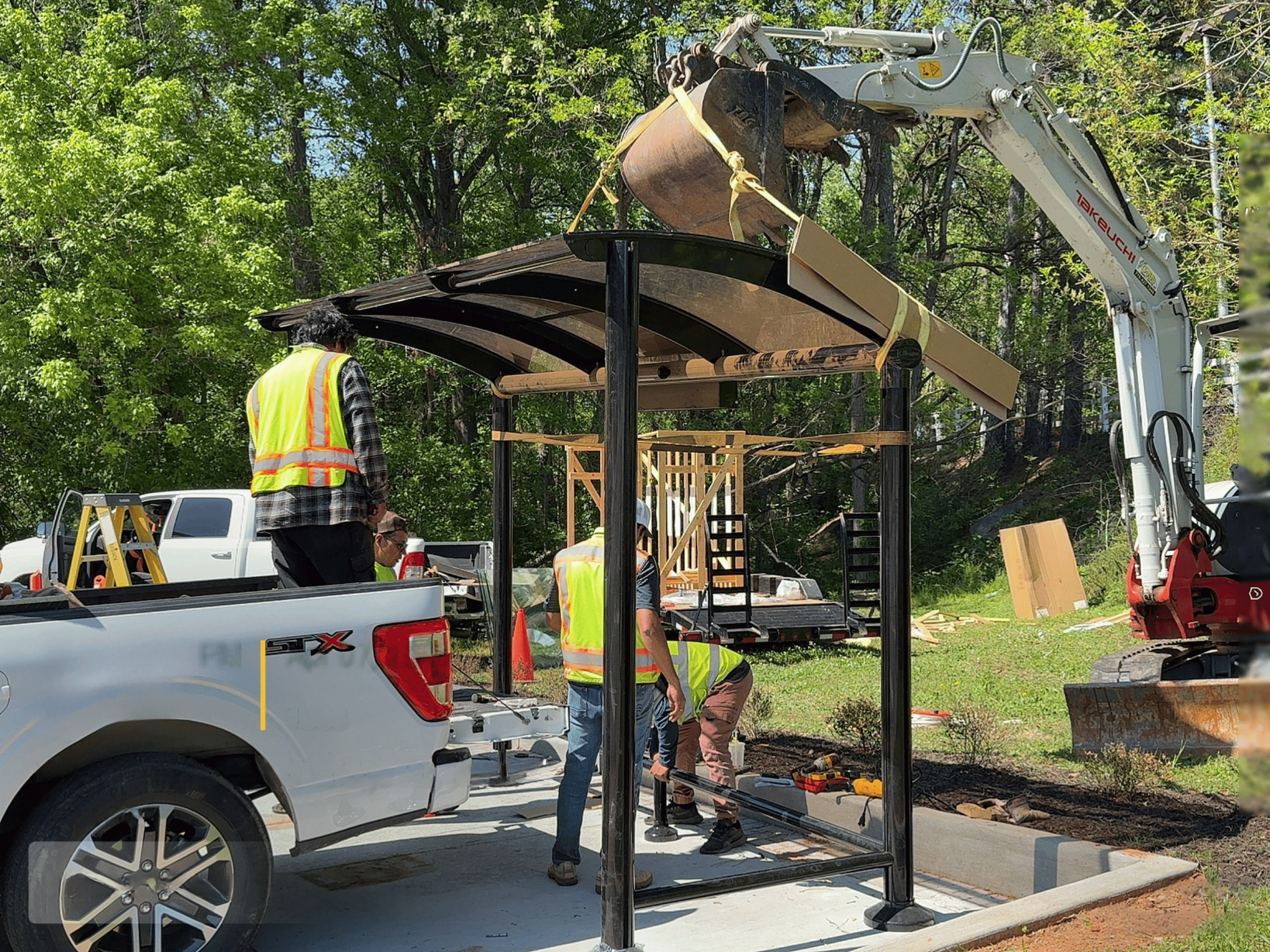Holcomb Bridge Rd and Dogwood Rd MARTA bus shelter under construction